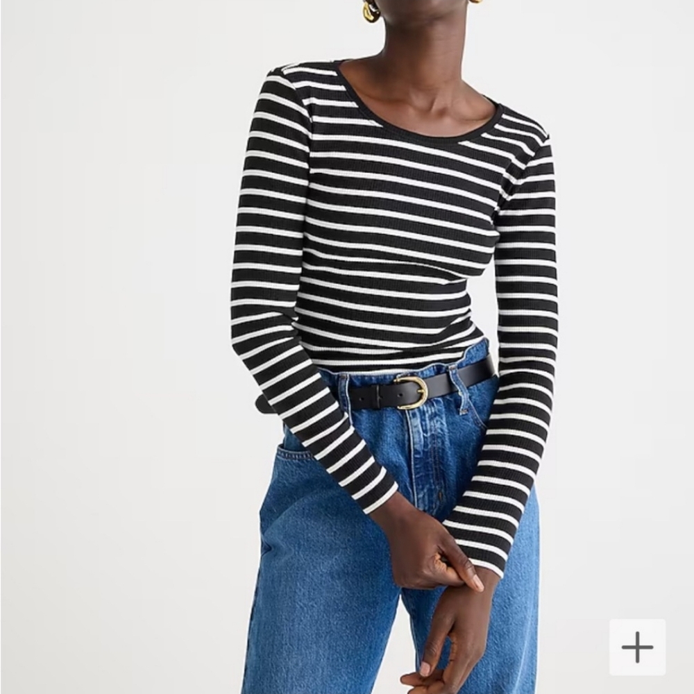 Stripe ribbed long sleeve
